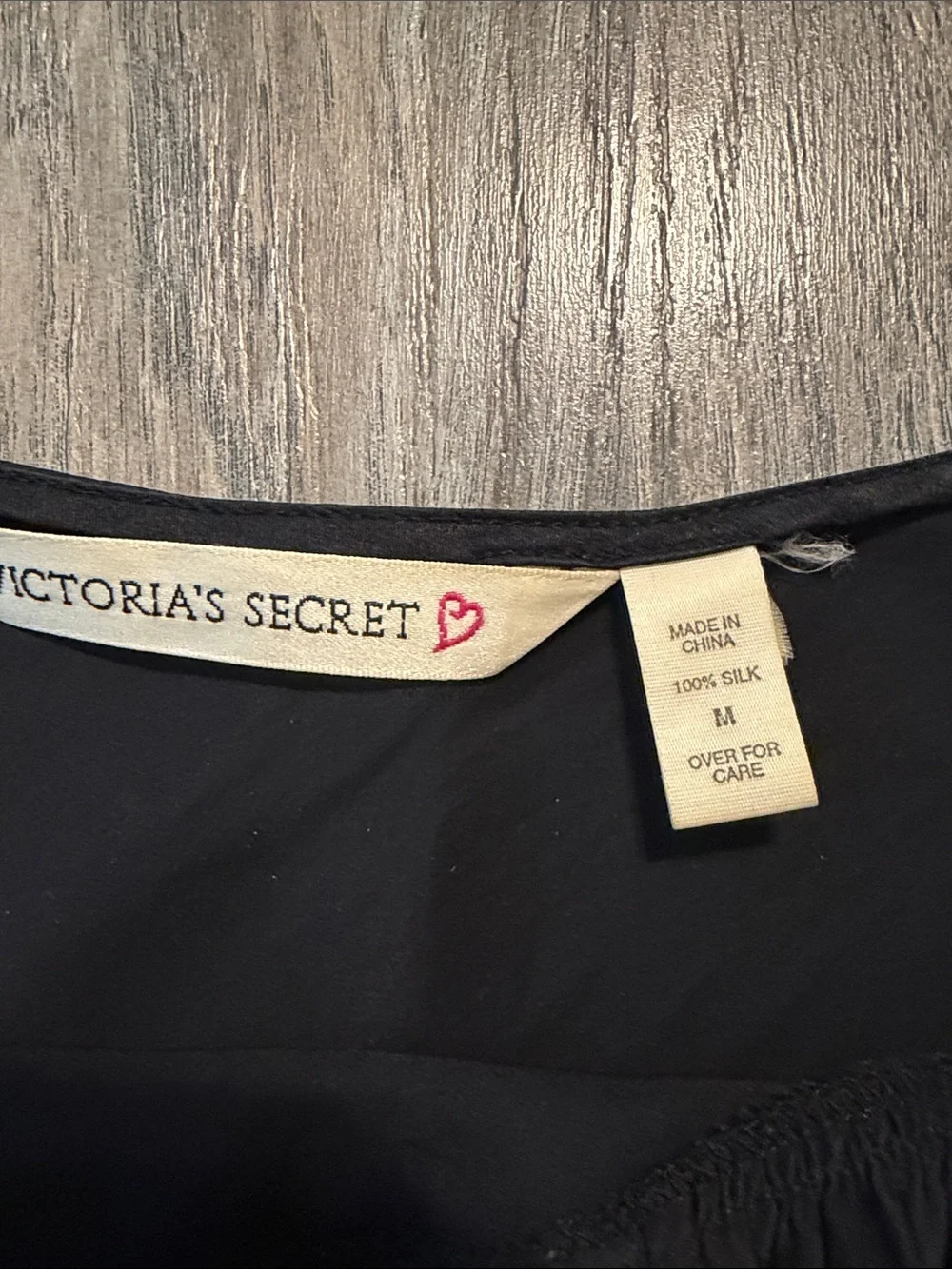 90’sVictoria's Secret Black 100%Silk Slip Chemise with Spaghetti Straps